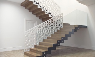 Interior Inter-floor stairs design in a Luxury house in Sochi