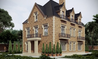 Architecture English style mansion in Azerbaijan